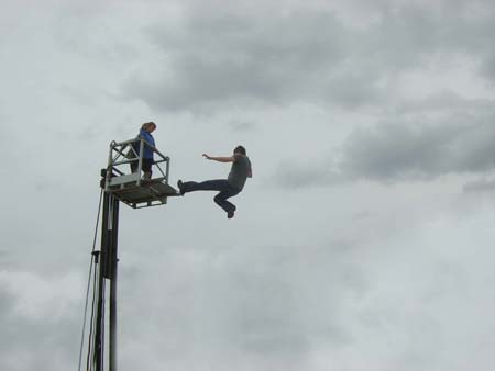 Manuel beim High-Fall (Blomesche Wildnis)